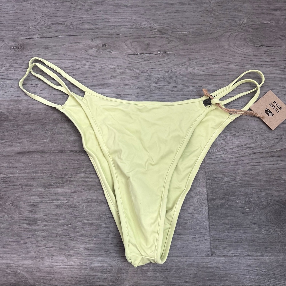 NWT Toast Swim Lime Green Cut Out Bikini Bottoms Size XL‎ Womens